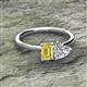 2 - Esther IGI Certified Heart Shape Lab Grown Diamond & Emerald Shape Lab Created Yellow Sapphire 2 Stone Duo Ring 
