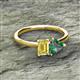 2 - Esther Emerald Shape Lab Created Yellow Sapphire & Heart Shape Lab Created Alexandrite 2 Stone Duo Ring 