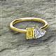 2 - Esther IGI Certified Heart Shape Lab Grown Diamond & Emerald Shape Lab Created Yellow Sapphire 2 Stone Duo Ring 