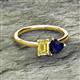 2 - Esther Emerald Shape Lab Created Yellow Sapphire & Heart Shape Lab Created Blue Sapphire 2 Stone Duo Ring 