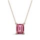 1 - Athena 2.85 ct Pink Tourmaline Emerald Shape (9x7 mm) Solitaire Pendant Necklace 