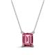 1 - Athena 2.85 ct Pink Tourmaline Emerald Shape (9x7 mm) Solitaire Pendant Necklace 