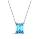 1 - Athena 2.00 ct Blue Topaz Emerald Shape (9x7 mm) Solitaire Pendant Necklace 
