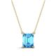 1 - Athena 2.00 ct Blue Topaz Emerald Shape (9x7 mm) Solitaire Pendant Necklace 