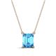 1 - Athena 2.00 ct Blue Topaz Emerald Shape (9x7 mm) Solitaire Pendant Necklace 