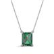 1 - Athena 3.20 ct Created Alexandrite Emerald Shape (9x7 mm) Solitaire Pendant Necklace 