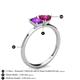 4 - Esther Emerald Shape Amethyst & Heart Shape Rhodolite Garnet 2 Stone Duo Ring 