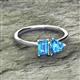 2 - Esther Emerald & Heart Shape Blue Topaz 2 Stone Duo Ring 