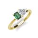 3 - Esther Emerald Shape Lab Created Alexandrite & Heart Shape White Sapphire 2 Stone Duo Ring 