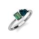 3 - Esther Emerald Shape Lab Created Alexandrite & Heart Shape London Blue Topaz 2 Stone Duo Ring 