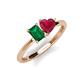3 - Esther Emerald Shape Lab Created Emerald & Heart Shape Lab Created Ruby 2 Stone Duo Ring 