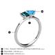 4 - Esther Emerald Shape London Blue Topaz & Heart Shape Blue Topaz 2 Stone Duo Ring 