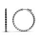 1 - Melissa 1.05 ctw (1.70 mm) Inside Outside Round Black Diamond Eternity Hoop Earrings 