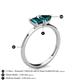 4 - Esther Emerald & Heart Shape London Blue Topaz 2 Stone Duo Ring 