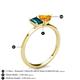 4 - Esther Emerald Shape London Blue Topaz & Heart Shape Citrine 2 Stone Duo Ring 