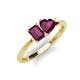 3 - Esther Emerald & Heart Shape Rhodolite Garnet 2 Stone Duo Ring 