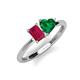 3 - Esther Emerald Shape Lab Created Ruby & Heart Shape Lab Created Emerald 2 Stone Duo Ring 