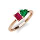3 - Esther Emerald Shape Lab Created Ruby & Heart Shape Lab Created Emerald 2 Stone Duo Ring 
