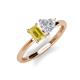 3 - Esther Emerald Shape Lab Created Yellow Sapphire & Heart Shape Lab Created White Sapphire 2 Stone Duo Ring 
