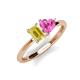 3 - Esther Emerald Shape Lab Created Yellow Sapphire & Heart Shape Pink Sapphire 2 Stone Duo Ring 