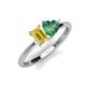 3 - Esther Emerald Shape Lab Created Yellow Sapphire & Heart Shape Lab Created Alexandrite 2 Stone Duo Ring 