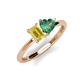 3 - Esther Emerald Shape Lab Created Yellow Sapphire & Heart Shape Lab Created Alexandrite 2 Stone Duo Ring 