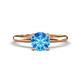 1 - Elodie 6.50 mm Round Blue Topaz Solitaire Engagement Ring 