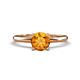 1 - Elodie 6.50 mm Round Citrine Solitaire Engagement Ring 