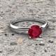 3 - Elodie 6.00 mm Round Ruby Solitaire Engagement Ring 
