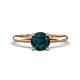 1 - Elodie 6.50 mm Round London Blue Topaz Solitaire Engagement Ring 
