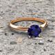 3 - Elodie 6.00 mm Round Blue Sapphire Solitaire Engagement Ring 
