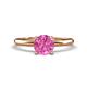 1 - Elodie 6.00 mm Round Lab Created Pink Sapphire Solitaire Engagement Ring 