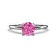 1 - Elodie 6.00 mm Round Lab Created Pink Sapphire Solitaire Engagement Ring 