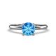 1 - Elodie 6.50 mm Round Blue Topaz Solitaire Engagement Ring 
