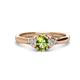 1 - Gianna 7x5 mm Oval Shape Peridot and Round Diamond Three Stone Engagement Ring 