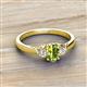 2 - Gianna 7x5 mm Oval Shape Peridot and Round Diamond Three Stone Engagement Ring 