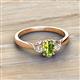 2 - Gianna 7x5 mm Oval Shape Peridot and Round Diamond Three Stone Engagement Ring 