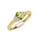 3 - Gianna 7x5 mm Oval Shape Peridot and Round Diamond Three Stone Engagement Ring 