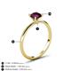 5 - Elodie 6.50 mm Round Rhodolite Garnet Solitaire Engagement Ring 