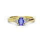 1 - Gianna 7x5 mm Oval Shape Tanzanite and Round Lab Grown Diamond Three Stone Engagement Ring 