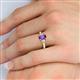 5 - Gianna 7x5 mm Oval Shape Amethyst and Round Lab Grown Diamond Three Stone Engagement Ring 