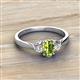 2 - Gianna 7x5 mm Oval Shape Peridot and Round Lab Grown Diamond Three Stone Engagement Ring 