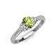 3 - Gianna 7x5 mm Oval Shape Peridot and Round Lab Grown Diamond Three Stone Engagement Ring 