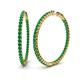 1 - Carisa 4.73 ctw (2.70 mm) Inside Outside Round Natural Emerald Eternity Hoop Earrings 