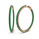 1 - Carisa 4.73 ctw (2.70 mm) Inside Outside Round Natural Emerald Eternity Hoop Earrings 