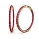 1 - Carisa 6.45 ctw (2.70 mm) Inside Outside Round Ruby Eternity Hoop Earrings 