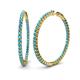 1 - Carisa 6.02 ctw (2.70 mm) Inside Outside Round London Blue Topaz Eternity Hoop Earrings 