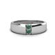 1 - Ethan 3.00 mm Round Lab Created Alexandrite 2 Stone Men Wedding Ring 