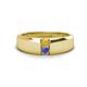 1 - Ethan 3.00 mm Round Citrine and Tanzanite 2 Stone Men Wedding Ring 