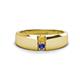 1 - Ethan 3.00 mm Round Citrine and Iolite 2 Stone Men Wedding Ring 